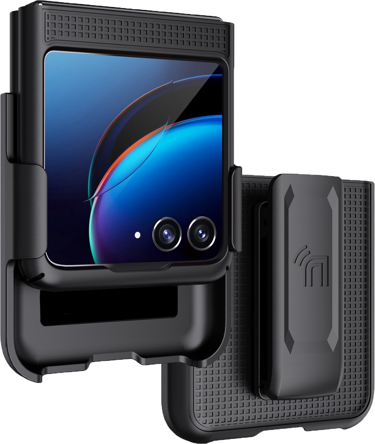 Case with Clip for Motorola RAZR+ 2023, Nakedcellphone [Grid Texture