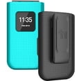 thumbnail image 1 of Case with Clip for Nokia 2720 V Flip Phone, Nakedcellphone [Teal Mint Cyan] Snap-On Hard Shell Cover with [Rotating/Ratchet] Belt Hip Holster Holder for Verizon TA-1295, 1 of 10