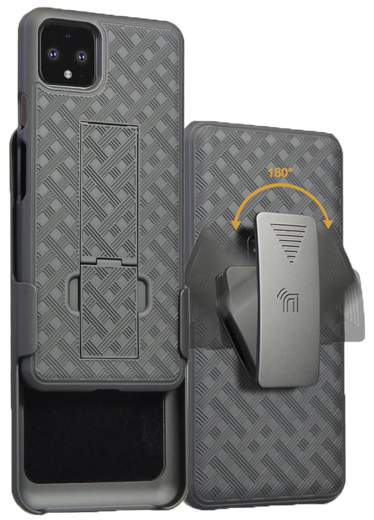 NAKEDCELLPHONE Black Ribbed Hard CASE Cover Belt Clip Holster With