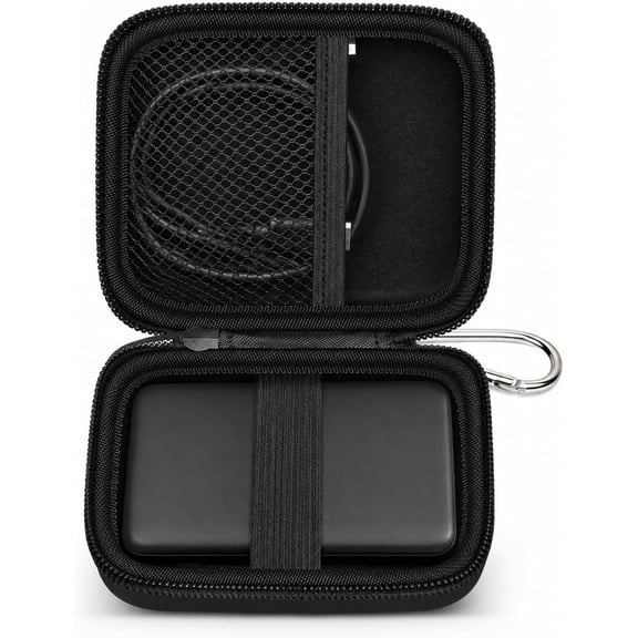 Case for Clutch Pro Portable Charger for iPhone for INIU for podoru for Anker MaGo for Anker Nano Magsafe for TRKOY Power Bank Travel Storage for Battery Pack, USB Charging Cable(Box Only)Black