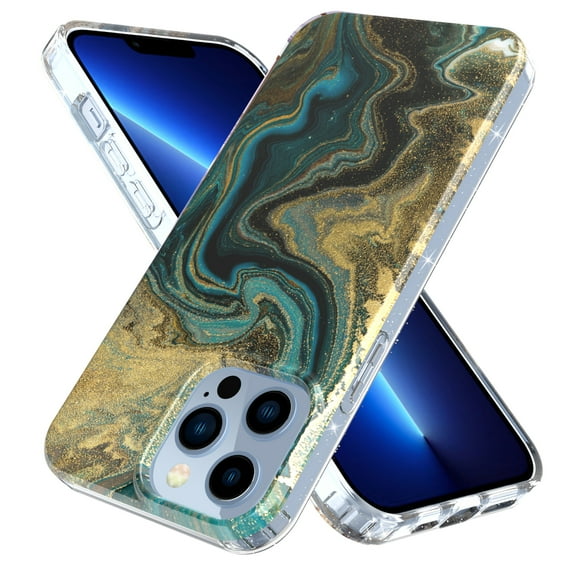 Case Compatiable with Apple iPhone 13 Pro Max 6.7 inch, Unique Marble Print Pattern Agate Slice Stone Design Soft TPU Slim Fit Protective Phone Cover Case for Women Girls - Marble#3