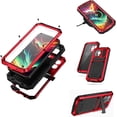 thumbnail image 1 of Case Compatibility with iPhone 15 Pro Max Case 6.7 '' 2023 Heavy Duty Protection Dustproof Rugged Military Grade Metal Built in Screen Protector Kickstand  Phone case (15Pro Max Red), 1 of 12