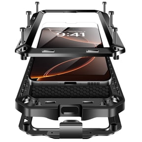 Case Compatibility with iPhone 16 Pro Case 6.3 '' 2024 Heavy Duty Protection Dustproof Rugged Military Grade Metal Built in Screen Protector Kickstand Armor Phone case,Black