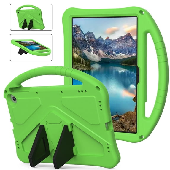 Case Compatible With Amazon Fire Max 11(13th Gen, 2023),Kids Friendly,With Handle and Contractible Kickstand,Lightweight Shockproof Rugged EVA Drop-proof Cute Cover Case,Green