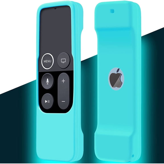Case Compatible with Apple TV 4K/ 4th Gen Remote Blue | Glow in the Dark Light Light Weight Anti-Slip Shock Proof Silicone Cover for Controller for Apple TV Siri Remote