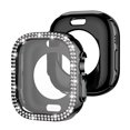 thumbnail image 1 of Case Compatible with Apple Watch Series 6/5/4/SE 44mm, Double Row Crystal Diamond Frame Bling Cover Bumper Protective for iWatch Series 6/5/4/SE 44mm, with Tempered Glass Screen Protector, Black, 1 of 6
