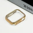 thumbnail image 1 of Case Compatible with Apple Watch Series 6/5/4/SE 44mm, Single Row Crystal Diamond Frame Bling Hard PC Lightweight Bumper Protective for iWatch Series 6/5/4/SE 44mm, No Screen Protector, Gold, 1 of 6