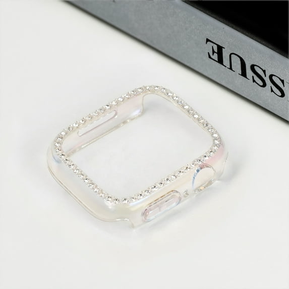 Case Compatible with Apple Watch Series 6/5/4/SE 44mm, Single Row Crystal Diamond Frame Bling Hard PC Lightweight Bumper Protective for iWatch Series 6/5/4/SE 44mm, No Screen Protector, Color