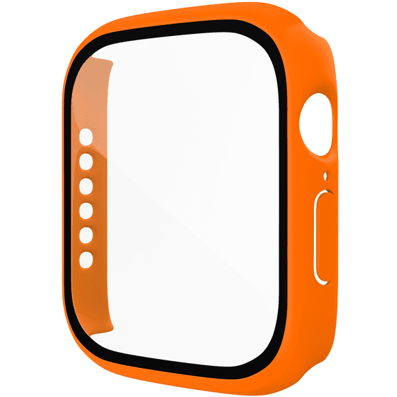 Case Compatible with Apple Watch Series 6/SE/Series 5/Series 4 38mm with Built in Tempered Glass Screen Protector ,Overall Protective Hard PC Case Ultra-Thin Cover-Orange