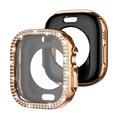 thumbnail image 1 of Case Compatible with Apple Watch Series 9/8/7 41mm, Double Row Crystal Diamond Frame Bling Cover Bumper Protective for iWatch Series 9/8/7 41mm, with Tempered Glass Screen Protector, Rosegold, 1 of 6