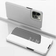 thumbnail image 1 of Case Compatible with Apple iPhone 14 Pro Max Cell Phone Case with Kickstand, PU Leather, Clear View Mirror Plating Smart Flip Cover Shockproof Protective Cover for iPhone 14 Pro Max, Silver, 1 of 9