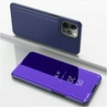 thumbnail image 1 of Case Compatible with Apple iPhone 15 Pro Max Cell Phone Case with Kickstand, PU Leather, Clear View Mirror Plating Smart Flip Cover Shockproof Protective Cover for iPhone 15 Pro Max, Purple, 1 of 9