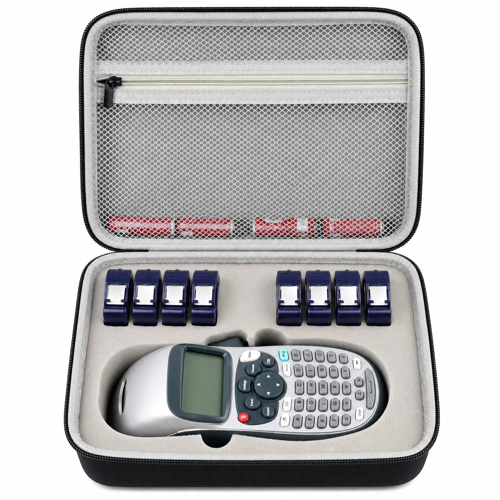 Case Compatible with DYMO LetraTag LT-100H Handheld Label Maker Machine, Holder for Labeler Makers Printer Machine & Labeling Tapes Refills, with Mesh Pocket fo