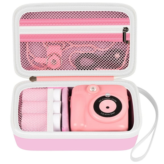 Portable Kids Camera bag - Compatible with ESOXOFFORE for Dylanto for Anchioo for WEEFUN for GKTZ Instant Print Cameras (Case Only) – Pink