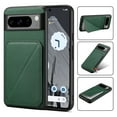 thumbnail image 1 of Case Compatible with Google Pixel 6, Hidden Wallet Credit Card Holder Slot Cover Design Back Pocket Classic Slim Premium Leather Hybrid Protective Bumper for Google Pixel 6, Green, 1 of 5