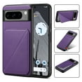thumbnail image 1 of Case Compatible with Google Pixel 7, Hidden Wallet Credit Card Holder Slot Cover Design Back Pocket Classic Slim Premium Leather Hybrid Protective Bumper for Google Pixel 7, Purple, 1 of 5