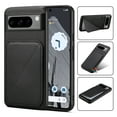 thumbnail image 1 of Case Compatible with Google Pixel 7, Hidden Wallet Credit Card Holder Slot Cover Design Back Pocket Classic Slim Premium Leather Hybrid Protective Bumper for Google Pixel 7, Black, 1 of 5