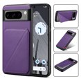 thumbnail image 1 of Case Compatible with Google Pixel 7 Pro, Hidden Wallet Credit Card Holder Slot Cover Design Back Pocket Classic Slim Premium Leather Hybrid Protective Bumper for Google Pixel 7 Pro, Purple, 1 of 5