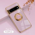 thumbnail image 1 of Case Compatible with Google Pixel 7A, with Ring Holder Plating Kickstand Cover Slim Soft Flexible TPU Protective Shock-Absorbing Phone Cases for Women for Google Pixel 7A - Lightpurple, 1 of 9