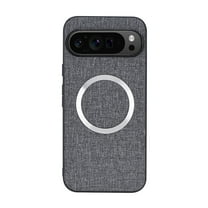 Case Compatible with Google Pixel 8, Plain Fabric Back TPU Frame Magsafe Ultra Slim Lightweight Shockproof Anti-Falling Protective Thin Back Case Cover for Google Pixel 8, Gray