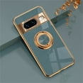 thumbnail image 1 of Case Compatible with Google Pixel 8a, with Ring Holder Plating Kickstand Cover Slim Soft Flexible TPU Protective Shock-Absorbing Phone Cases for Women for Google Pixel 8a - Gray, 1 of 9