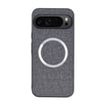 thumbnail image 1 of Case Compatible with Google Pixel 9, Plain Fabric Back TPU Frame Magsafe Ultra Slim Lightweight Shockproof Anti-Falling Protective Thin Back Case Cover for Google Pixel 9, Gray, 1 of 9