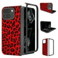 thumbnail image 1 of Case Compatible with Google Pixel 9 Pro Fold, Luxury Leopard Design Non-Slip + Shockproof Rugged PC Frame Drop Protective Ultra Slim Phone Case Cover for Google Pixel 9 Pro Fold, Red, 1 of 4