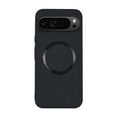 thumbnail image 1 of Case Compatible with Google Pixel 9 Pro, Plain Fabric Back TPU Frame Magsafe Ultra Slim Lightweight Shockproof Anti-Falling Protective Thin Back Case Cover for Google Pixel 9 Pro, Black, 1 of 9