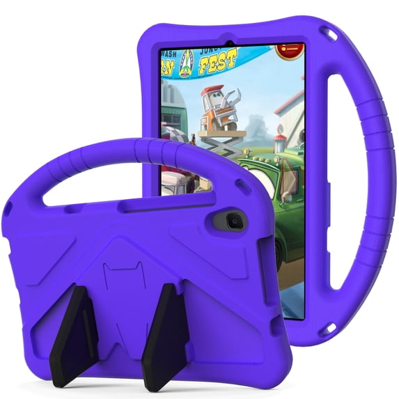 Case Compatible With Lenovo Tab P11 (2021),Kids Friendly,With Handle and Contractible Kickstand,Lightweight Shockproof Anti-fall Rugged EVA Drop-proof Cute Cover Case,Purple