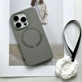 thumbnail image 1 of Case Compatible with MagSafe for iPhone 12 Pro Max - Built-in Magnets Silicone Soft Gel Rubber Shockproof Protective Anti-Scratch Phone Cover Girl Women Boy for iPhone 12 Pro Max, Gray, 1 of 3