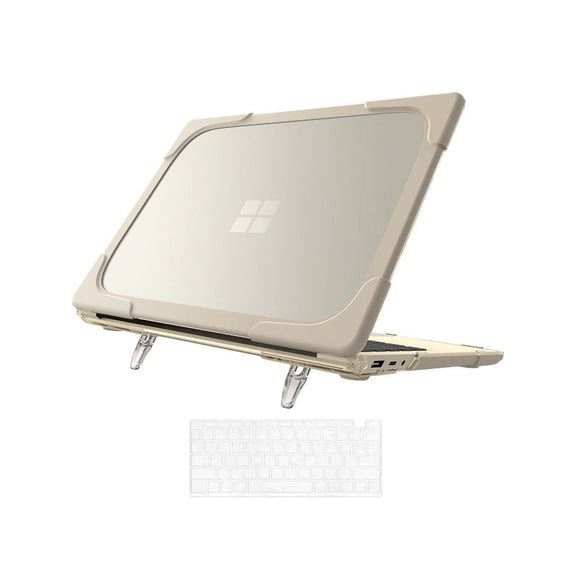 Case Compatible with Microsoft Surface Laptop Go 3/2/1 12.4 inch 2023 2022 2020 Release (models: 2013 & 1943), Protective Plastic Hard Shell Case Cover with Fold Kickstand, Keyboard Cover