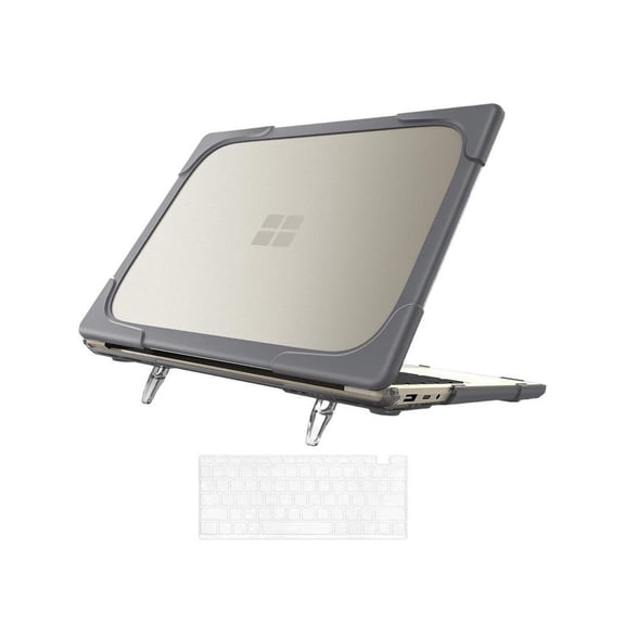 Case Compatible with Microsoft Surface Laptop Go 3/2/1 12.4 inch 2023 2022 2020 Release (models: 2013 & 1943), Protective Plastic Hard Shell Case Cover with Fold Kickstand, Keyboard Cover