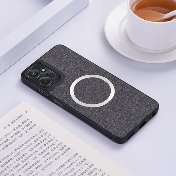 Case Compatible with Motorola Moto G Stylus 5G 2024, Plain Fabric Back TPU Frame Magsafe Ultra Slim Lightweight Shockproof Anti-Falling Protective Thin Back Case for Moto G Stylus 5G 2024, Gray