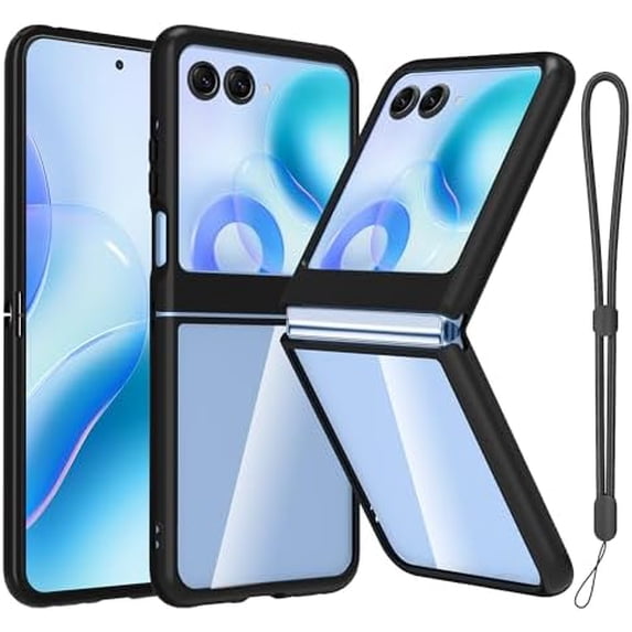 Case Compatible with Motorola Razr 2024/2025, Clear Shockproof Phone Cover,Ultra-Thin Slim Fit Hard PC Protective Cases for Moto Razr 2024/2025, Black