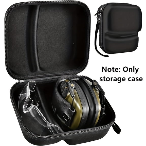 Case Compatible with Razor Slim Electronic Earmuffs, Storage Holder for Howard Leight, Carrying Organizer Bag for Shooting Glasses (Box Only)