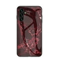 thumbnail image 1 of Case Compatible with Samsung Galaxy A25 5G, Marble Pattern Temepered Glass Design Scratch-Resistant, TPU Bumper Shock-Proof Anti-Drop Protection, Frame Slightly Convex Protection Case, Dark Red, 1 of 11