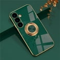 thumbnail image 1 of Case Compatible with Samsung Galaxy A26 5G, with Ring Holder Plating Kickstand Cover Slim Soft Flexible TPU Protective Shock-Absorbing Phone Cases for Women for Samsung Galaxy A26 5G - Darkgreen, 1 of 9