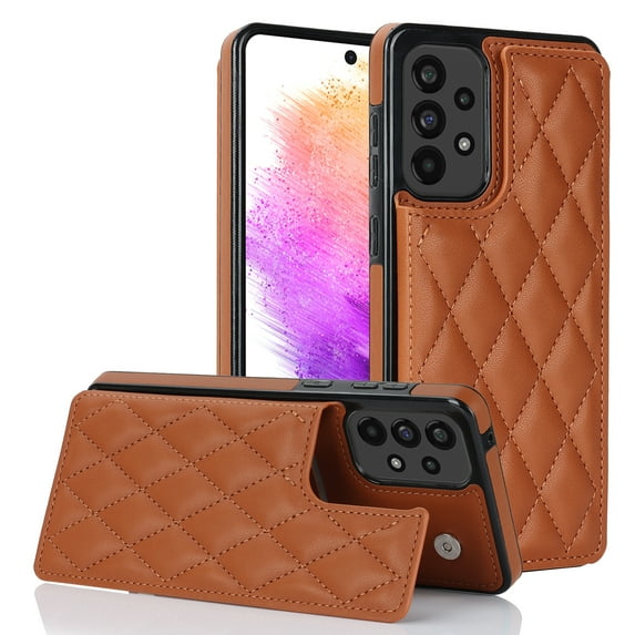 Case Compatible with Samsung Galaxy A52 5G, Stylish Card Slots Kickstand PU Leather Back Case Magnetic Closure RFID Blocking Drop Protective Shockproof Cover for Samsung Galaxy A52 5G, Brown