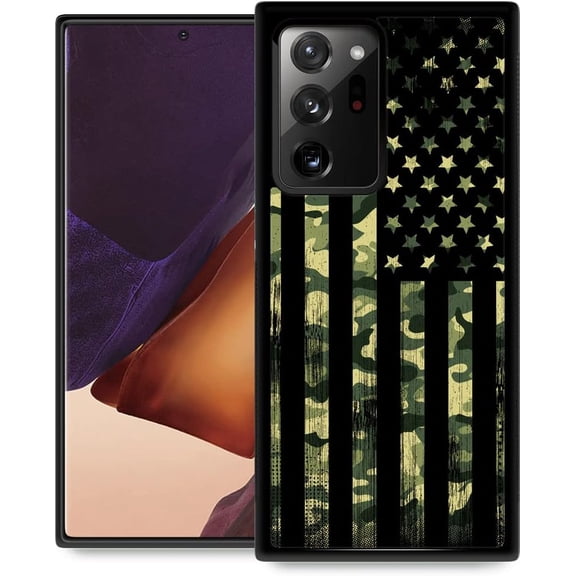 Case Compatible with Samsung Galaxy Note 20, Camo American Flag Anti-Skid and Shockproof Protective Case for Boy/Girl, Soft Silicone Rubber + Hard PC Back Cover Case for Galaxy Note 20(6.7'')