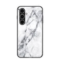 thumbnail image 1 of Case Compatible with Samsung Galaxy S24 FE, Marble Pattern Temepered Glass Design Scratch-Resistant, TPU Bumper Shock-Proof Anti-Drop Protection, Frame Slightly Convex Protection Case, White, 1 of 9