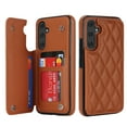 thumbnail image 1 of Case Compatible with Samsung Galaxy S24 FE, Stylish Card Slots Kickstand PU Leather Back Case Magnetic Closure RFID Blocking Drop Protective Shockproof Cover for Samsung Galaxy S24 FE, Brown, 1 of 8