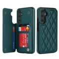 thumbnail image 1 of Case Compatible with Samsung Galaxy S24 FE, Stylish Card Slots Kickstand PU Leather Back Case Magnetic Closure RFID Blocking Drop Protective Shockproof Cover for Samsung Galaxy S24 FE, Darkgreen, 1 of 8