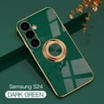 thumbnail image 1 of Case Compatible with Samsung Galaxy S24, with Ring Holder Plating Kickstand Cover Slim Soft Flexible TPU Protective Shock-Absorbing Phone Cases for Women for Samsung Galaxy S24 - Darkgreen, 1 of 10