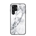 thumbnail image 1 of Case Compatible with Samsung Galaxy S24 Ultra, Marble Pattern Temepered Glass Design Scratch-Resistant, TPU Bumper Shock-Proof Anti-Drop Protection, Frame Slightly Convex Protection Case, White, 1 of 11