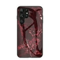 thumbnail image 1 of Case Compatible with Samsung Galaxy S25 Edge, Marble Pattern Temepered Glass Design Scratch-Resistant, TPU Bumper Shock-Proof Anti-Drop Protection, Frame Slightly Convex Protection Case, Dark Red, 1 of 11