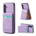 thumbnail image 1 of Case Compatible with Samsung Galaxy S25 Plus with PU Leather Back + TPU Frame, Card Slot with RFID Blocking Kickstand Classic Slim Fit Phone Cover Designed for Samsung Galaxy S25 Plus - Purple, 1 of 9