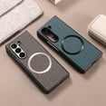 thumbnail image 1 of Case Compatible with Samsung Galaxy Z Fold 6, Plain Fabric Back TPU Frame Magsafe Ultra Slim Lightweight Shockproof Anti-Falling Protective Thin Back Case Cover for Samsung Galaxy Z Fold 6, Darkblue, 1 of 5