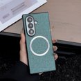 thumbnail image 1 of Case Compatible with Samsung Galaxy Z Fold 7, Plain Fabric Back TPU Frame Magsafe Ultra Slim Lightweight Shockproof Anti-Falling Protective Thin Back Case Cover for Samsung Galaxy Z Fold 7, Green, 1 of 7