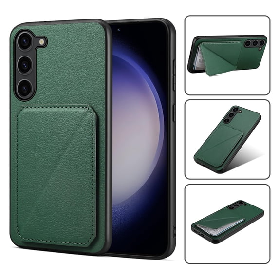 Case Compatible with Samsung S23 FE, Wallet Case with Hidden Card Holder, withKickstand Card Slots Classic PU Cowhide Leather Cover for Men Women Girls for Samsung Galaxy S23 FE, Green