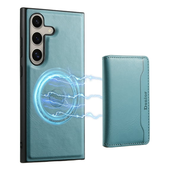 Case Compatible with Samsung S23 Wallet Case, Premium Leather 2 in 1 Detachable Wallet Card Holder Kickstand Magnetic Wireless Charging Protective Cover for Samsung Galaxy S23, Blue